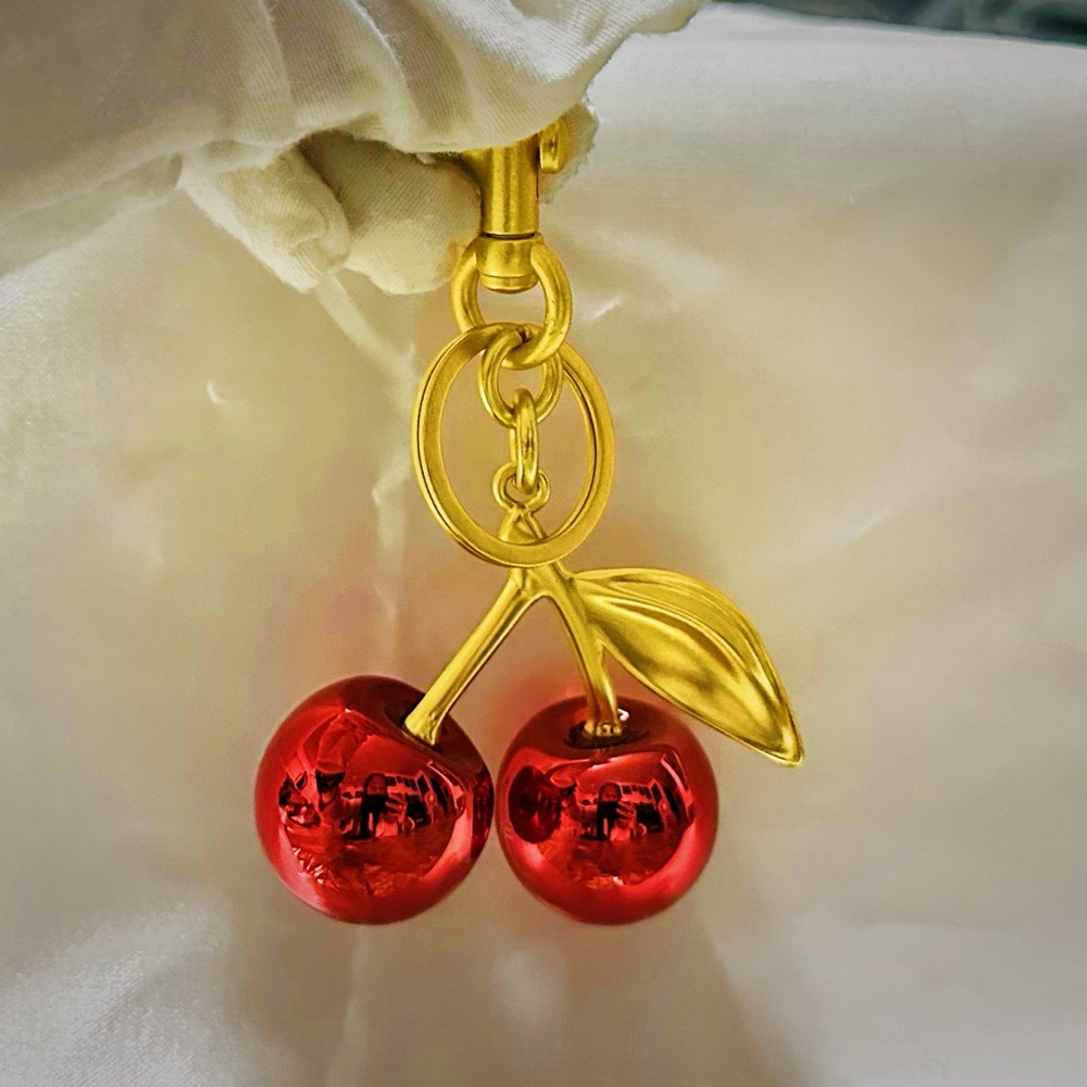 Gold and Red Cherry Keychain - Picture 8 of 12